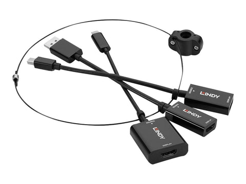 LINDY Converter Set USB Type C MiniDP and DP to HDMI 18G