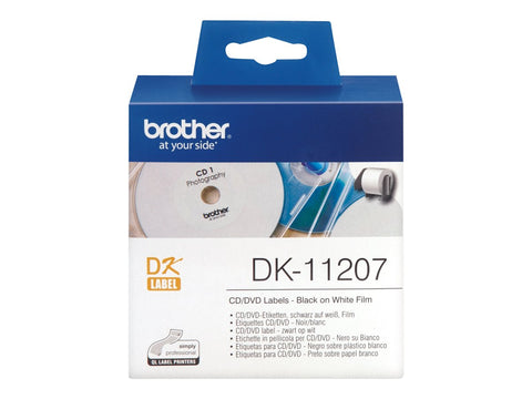 BROTHER P-TOUCH DK-11207 die-cut CD / DVD label (film) diameter 58mm 100 labels