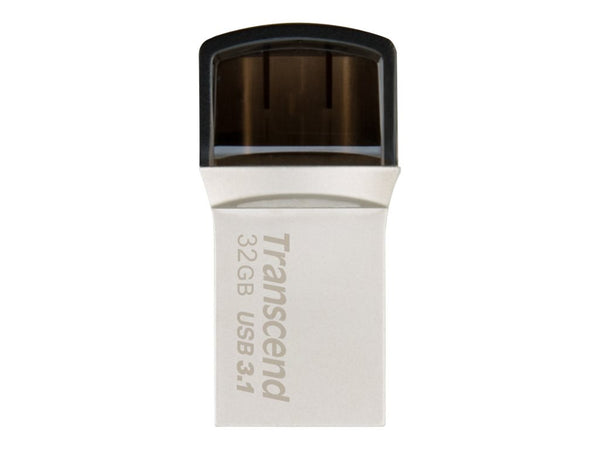 TRANSCEND 32Go Clé USB3.1 Gen 1- On The Go - Type A et C - Argentée