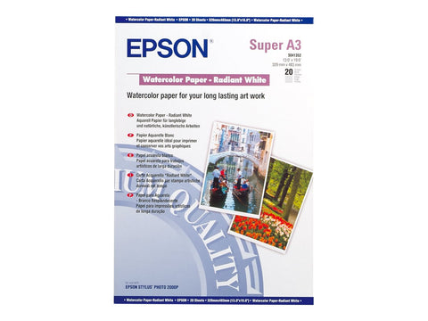 EPSON S041352 Matte papier aquarelle inkjet 190g/m2 A3+ 20 feuilles pack de 1