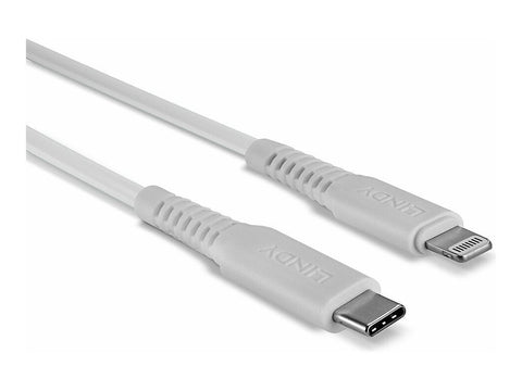 LINDY 2m USB Type C to Lightning Cable USB Type C Male to Lightning Male