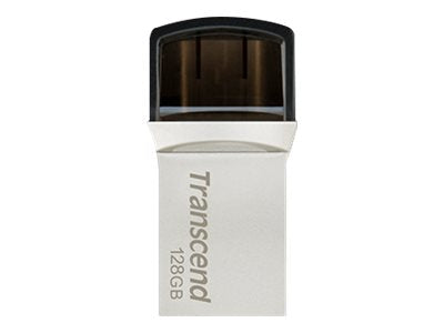 TRANSCEND 128Go Clé USB3.1 Gen 1- On TheGo - Type A et C - Argentée