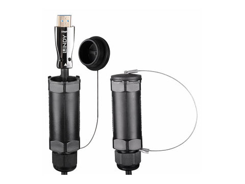 LINDY 100m armored Fibre Optic Hybrid HDMI 8K60 cable