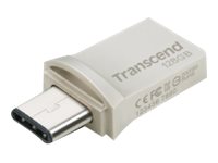 TRANSCEND 128Go Clé USB3.1 Gen 1- On TheGo - Type A et C - Argentée