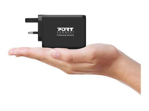 PORT DESIGNS 120W Gan Charger USB-C & USB-A Gallium Nitride Gan Technology More Efficient Smaller Lighter And Less Energy Consuming