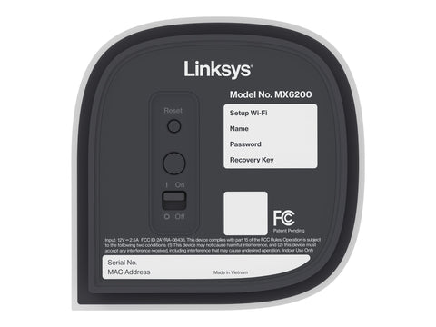 LINKSYS MX6201 Tri-Band Mesh WiFi 6E Router