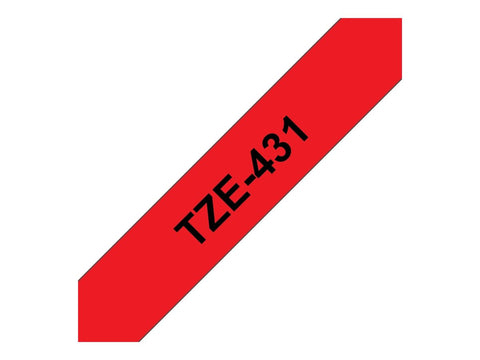 BROTHER P-TOUCH TZE-431 noir sur rouge 12mm