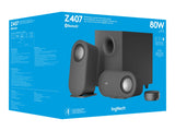 LOGITECH Z407 Android Edition speaker system for PC 2.1channel wireless Bluetooth USB 40 Watt Total graphite grey