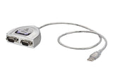 LINDY USB RS232 Converter 2 Port Simultaneously connect two RS-232 serial devices to your USB ready PC or Mac FTDI-Chip