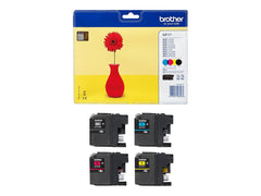 BROTHER LC-121 cartouche d encre noir et tricolore 1-pack blister sans alarme