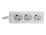 LINDY 3 way Mains Gang Socket FR