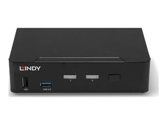 LINDY 2 Port KVM Switch DisplayPort 1.4 Switch between 2 DP equipped PCs from one keyboard mouse and monitor