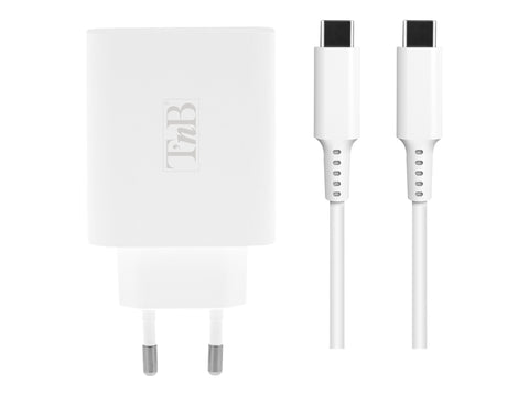 TNB Gan Technology Ultra Compact Double Connectivity USB-C And USB-A Quick Charge Optimized Energy Saving Compatible Notebooks
