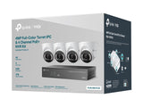 TP-LINK VIGI 4MP Full-Color Turret IPC and 4 Channel PoE+ NVR KIT