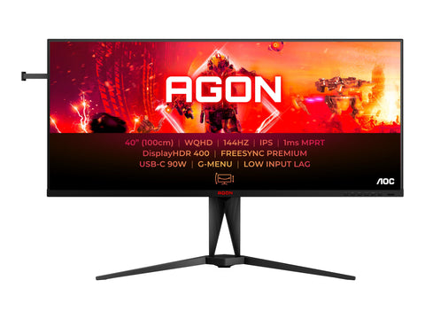 AOC AG405UXC 40p 21:9 IPS UWQHD 144Hz 4ms 2xHDMI 2.0 DP USB-B 4xUSB 3.2 USB-C PD90W Height