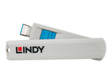 LINDY USB Type C Port Blocker Key - Pack of 4 Blockers Blue