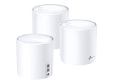 TP-LINK Deco X60 AX3000 Wi-Fi 6 Whole-Home Mesh System 3-pack Quad-core CPU 2x GE RJ45 4x int.antennas MU-MIMO