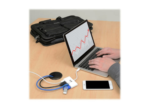 EATON TRIPPLITE USB-C Multiport Adapter - HDMI USB 3.0 Port GbE 60W PD Charging HDCP White