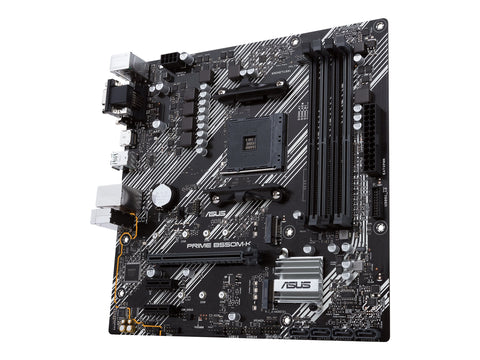 ASUS PRIME B550M-K mATX MB dual M.2 PCIe 4.0 1Gb Ethernet HDMI/D-Sub/DVI SATA 6Gbps USB3.2 Gen 2 Type-A