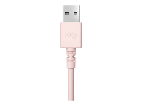 LOGITECH H390 Headset on-ear wired USB-A rose