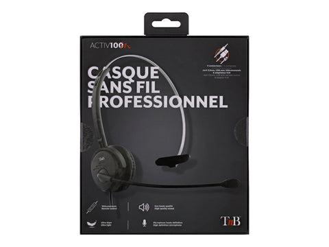 TNB Activ 100M Professional Mono Headset Jack Usb Rj9 Jack Wired Headset With Usb And Rj9 Adaptors Mono Earpad