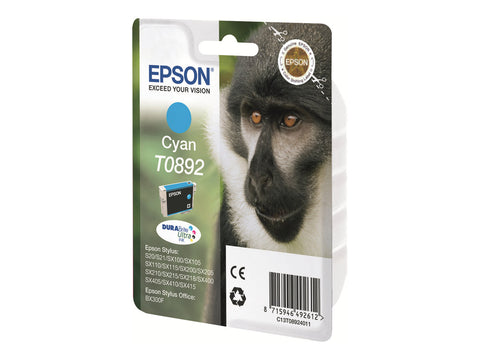 EPSON 1LB T0892 ink cartridge cyan low capacity 3.5ml 1-pack blister without alarm