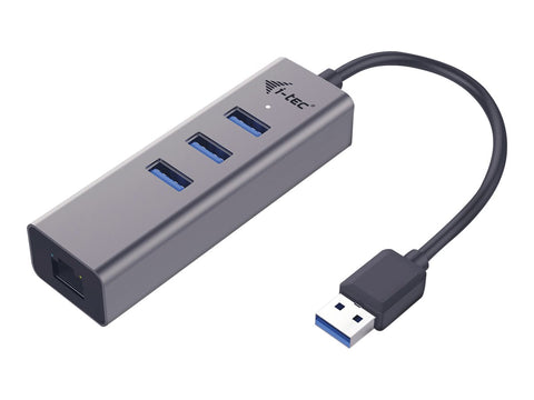 I-TEC USB 3.0 Metal 3-Port HUB with Gigabit Ethernet Adapter 1xUSB 3.0 to RJ-45 3xUSB 3.0 Port LED