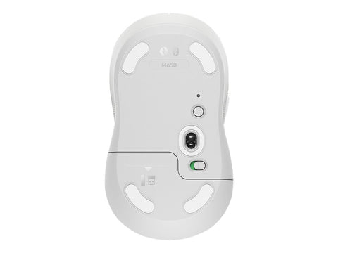 LOGITECH Signature M650 L LEFT Mouse large size left-handed optical 5 buttons wireless Bluetooth 2.4 GHz OFF-WHITE