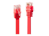 LINDY Cat.6 Flat Ribbon Patch Cable Red 2m Without Shielding