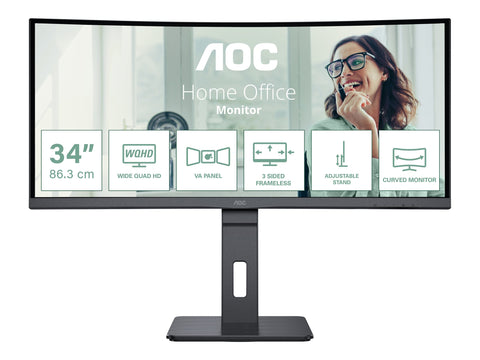 AOC CU34P3CV 34p VA 3440x1440 21:9 4ms HDMI DP USB Black