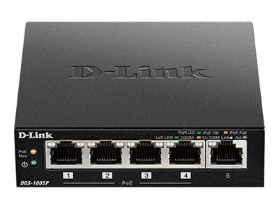 D-LINK 5 ports Gigabit dont 4 ports supportant le PoE - Budget PoE 60W