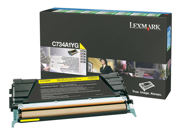 LEXMARK C734,  X734 cartouche de toner jaune capacité standard 6.000 pages pack de 1 retour programme