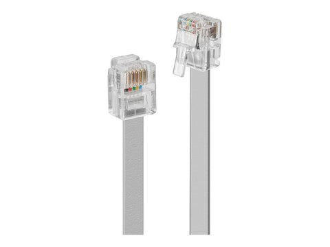 LINDY RJ-11 Cable silver Pin-Connection 10m