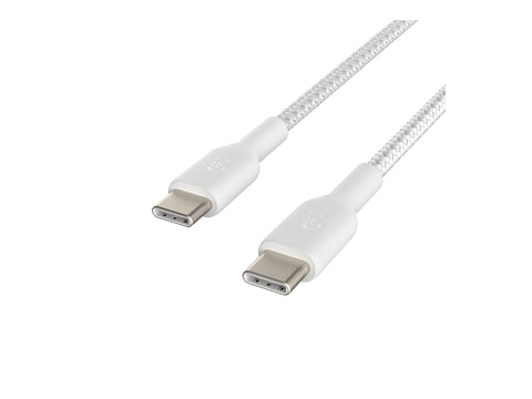 BELKIN BOOST CHARGE USB-C to USB-C 2.0 Cable Braided 1M White