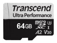 TRANSCEND 64Go microSD w/adp UHS-I U3 A2