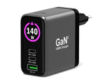 PORT DESIGNS Wall Charger Type-C PD 140W GaN PD 3.1 for MacBook PRO C to C Cable 2m EU