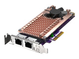 QNAP QM2 series Card 2xPCIe 2280 M.2 SSD slots PCIe Gen3x4 2xIntel I225LM 2.5GbE NBASE-T port