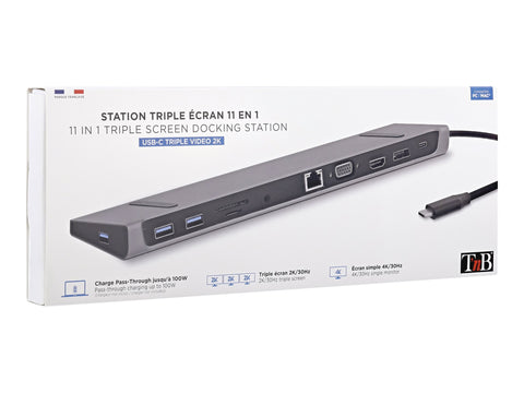TNB 11in1 Triple Screen Docking Station Function Details 1x Hdmi 1x Displayport 1x VGA Resolution With 1 Screen Using Hdmi
