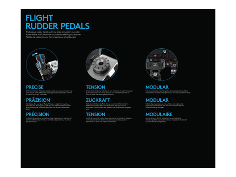 LOGITECH Flight Rudder Pedals Pedals wired for PC