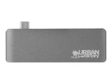 URBAN FACTORY TYPE-C HUB 3xUSB 3.0 DARK GREY