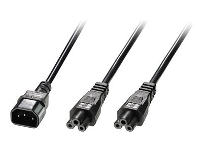 LINDY 2.5m IEC C14 to 2xIEC C5 Splitter