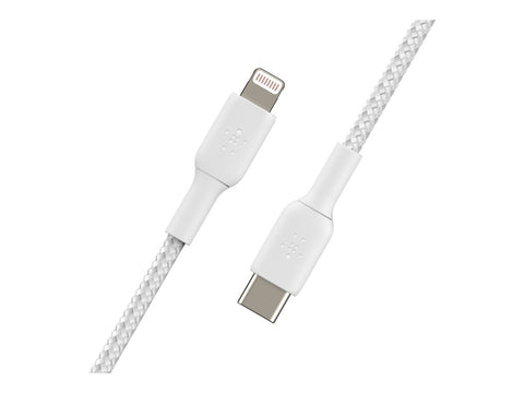 BELKIN BOOST CHARGE USB-C to Lightning Cable Braided 1M White