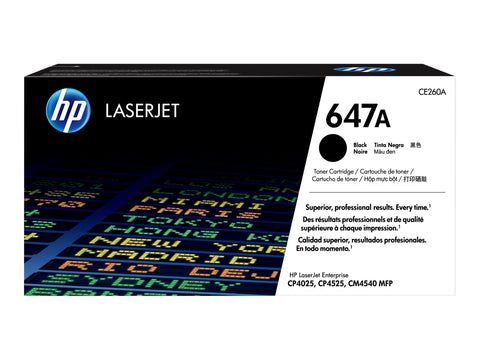 HP 647A original Color LaserJet Toner cartridge CE260A black standard capacity 8.500 pages 1-pack