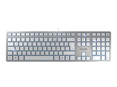 CHERRY KC 6000 SLIM Clavier 105+6 touches USB blanc/argent Layout FRANCAIS