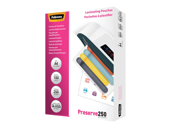 FELLOWES POCHETTES 125 MICRONS 54X86MM X 100