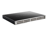 D-LINK Switch L3 Light 48 Gigabit PoE/PoE+ Ports & 2 10GBASE-T Ports & 4 10GbE SFP+ Ports 370W PoE Budget 740W with DPS-700