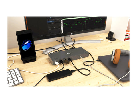 I-TEC USB 3.0/USB-C Dualdock 1x5K 2x4K 60Hz 2xHDMI 2xDP 1xGLAN 6xUSB 3.0 1xAudio/Mic Jack Kensington compatible with TB 3