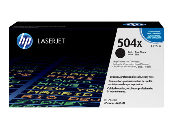HP 504X original Colour LaserJet Toner cartridge CE250X black high capacity 10.500 pages 1-pack ColorSphere