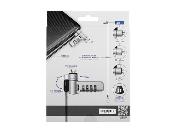 TNB 3in1 code lock cable T-Bar Nano and Wedge compatible