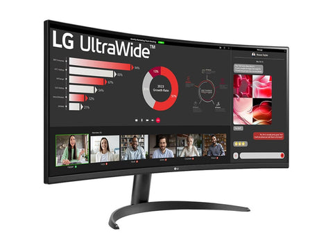 LG 34WR50QC-B.AEU Écran LED - incurvé - 34p - 3440 x 1440 WQHD 100 Hz - VA - 300 cd/m² - 3000:1- HDR10 -5ms - 2xHDMI, DisplayPort